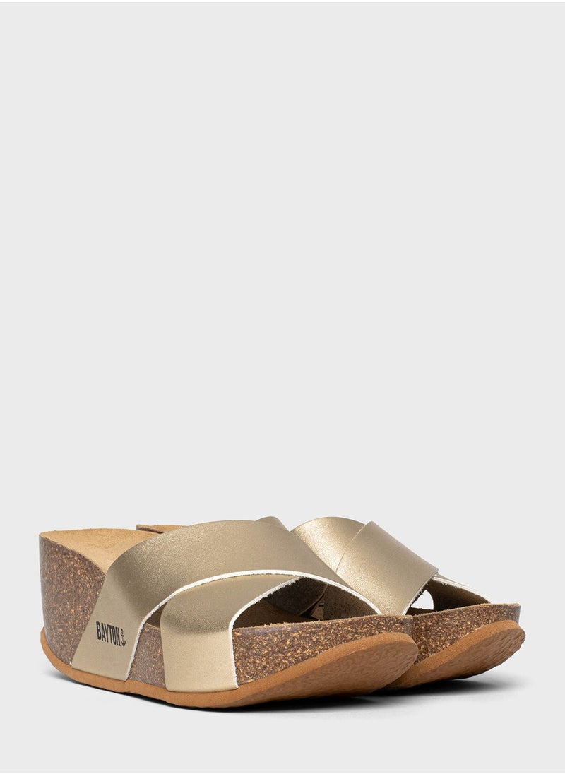BAYTON - Liverpool Strappy Mid Heel Wedges - Image 1