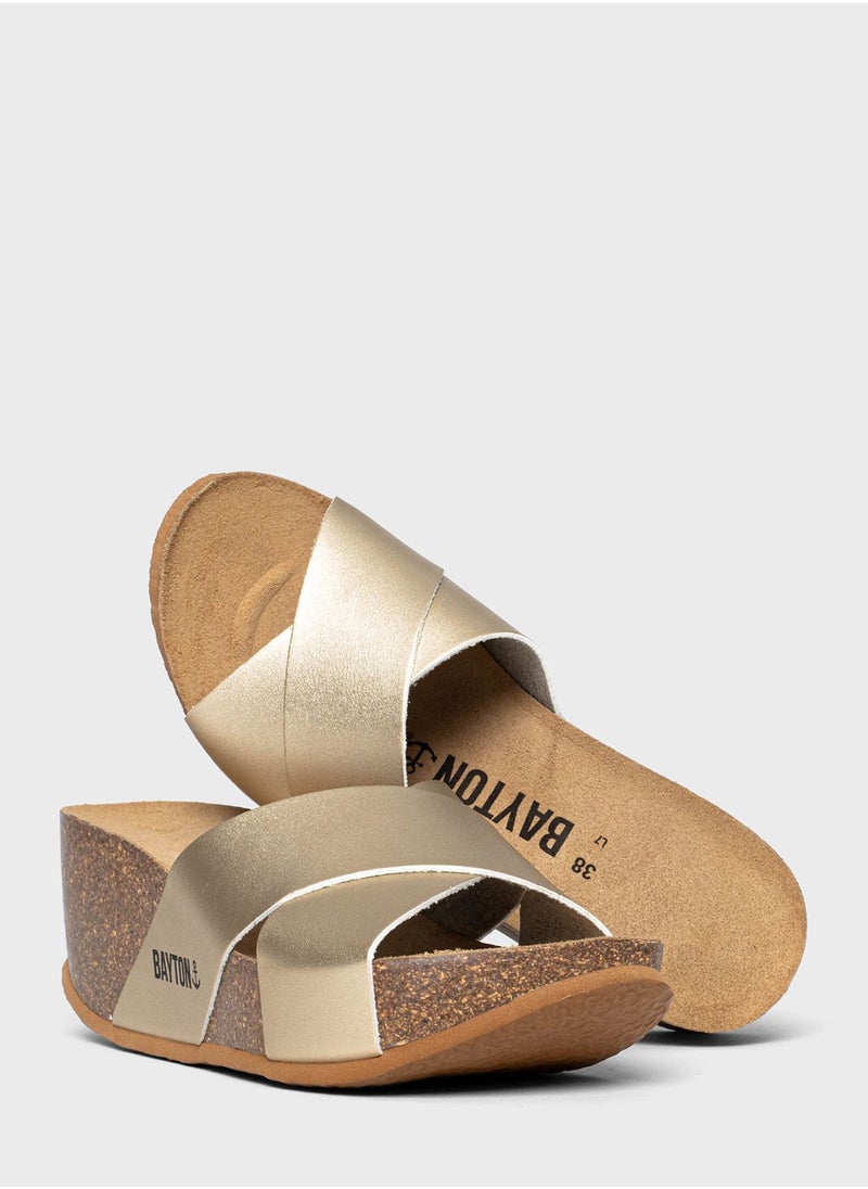 BAYTON - Liverpool Strappy Mid Heel Wedges - Image 1