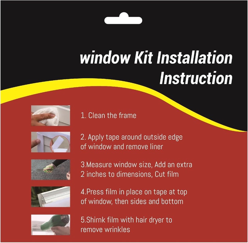 FonsBleaudy Insulating Film Window Kit to Keep Cold Out Window Shrink Film Insulator Kit (3 Windows) - Image 2