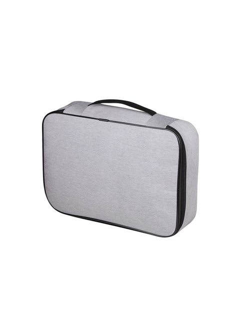 Five Layered Document Bag With Lock grey,Oxford Document Organizer with Code Lock, Multi-Layer Storage Pouch Credential Bag, Portable Bag Without Vibration