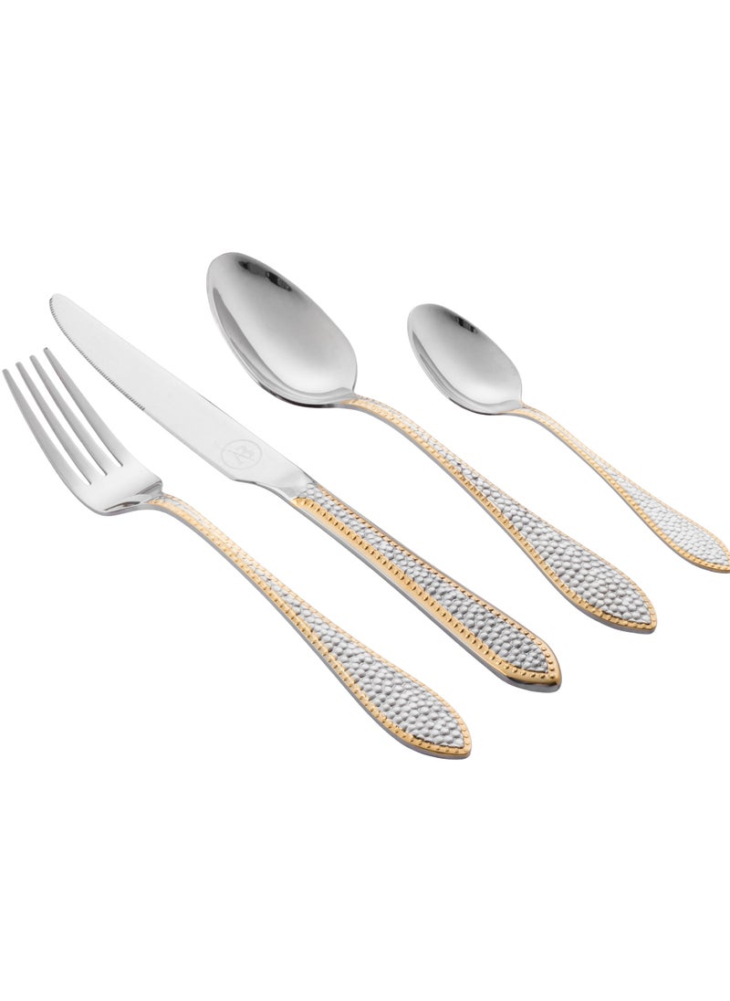 Bin Shahon 24 Piece Stainless Steel Spoon Set with Stand with Gold Engraving  - Image 5