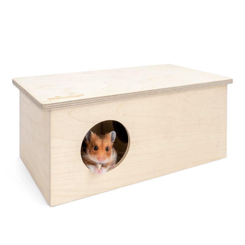 Niteangel Birch ChamberMaze Hamster Hideout Small Pets Woodland House Habitats Decor for Hamster Mice Gerbils Mouse