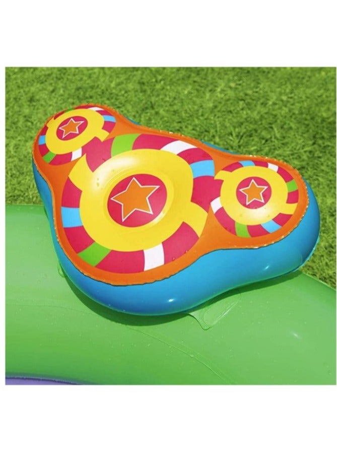 بست واي حوض سباحة  قابل للنفخ في الفناء الخلفي للاطفال الصغار من بيست واي مع قوس رش وزحليقة وحلقة رمي - Image 5