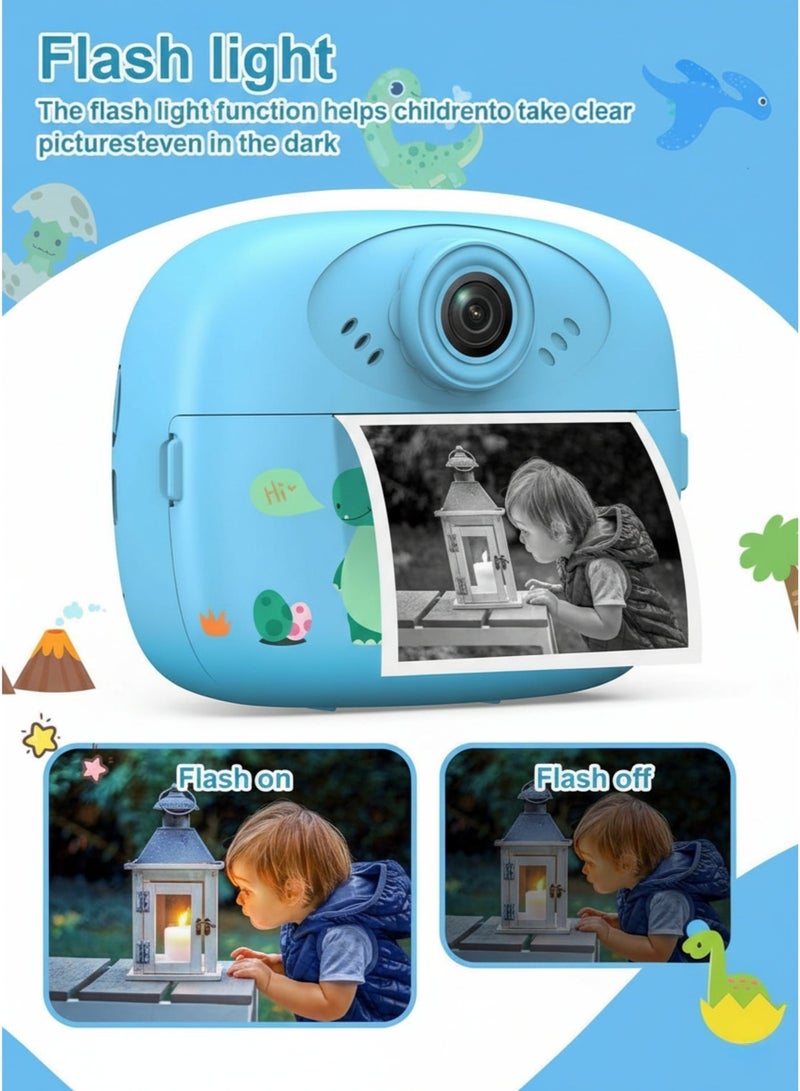 vexa pro Kids Instant Print Camera – 48MP Photo, 1080P HD Video, Inkless Thermal Print, 64GB Card, DIY Pens & Paper - Image 3