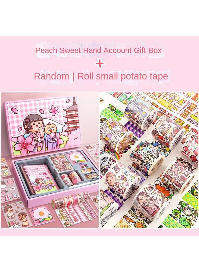 Bluejw Small Potato Cute Hand Ledger Suit Transparent Loose-leaf Book Full Set Of Hand Ledger Tools And Paper Stickers Note Notebook - Image 1