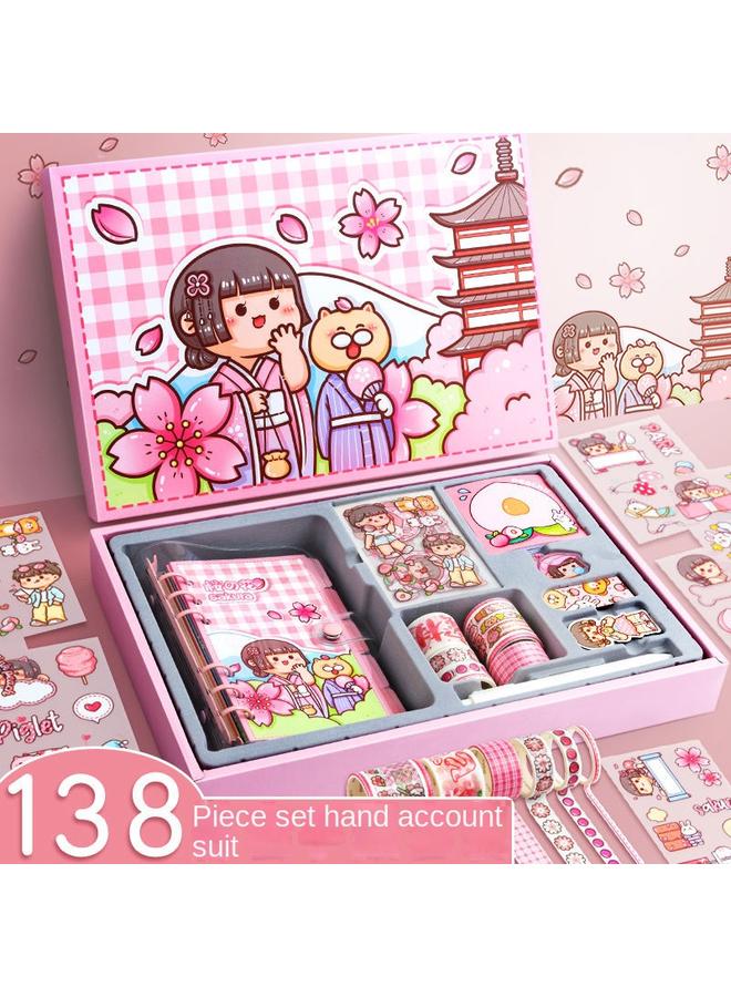 Bluejw Small Potato Cute Hand Ledger Suit Transparent Loose-leaf Book Full Set Of Hand Ledger Tools And Paper Stickers Note Notebook - Image 4