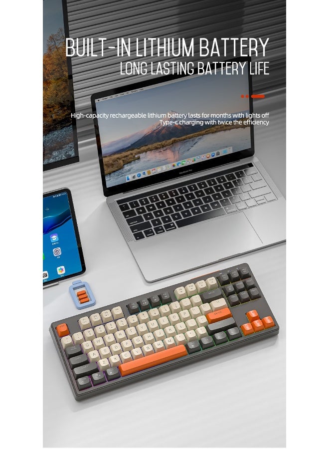 Free wolf Freewolf M87 Wireless Bluetooth Dual-Mode Mechanical Feel Keyboard - Image 5