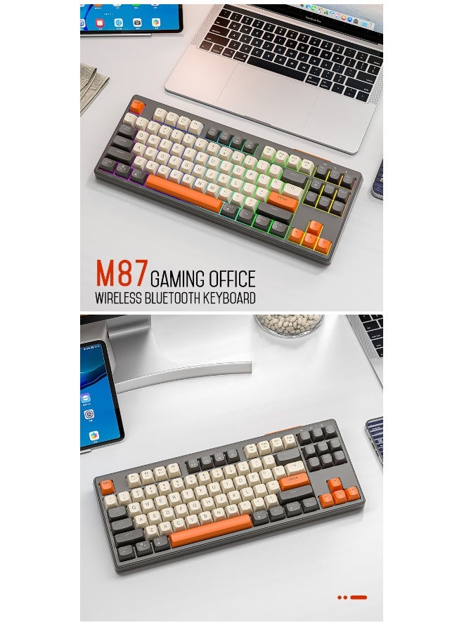 Free wolf Freewolf M87 Wireless Bluetooth Dual-Mode Mechanical Feel Keyboard - Image 1