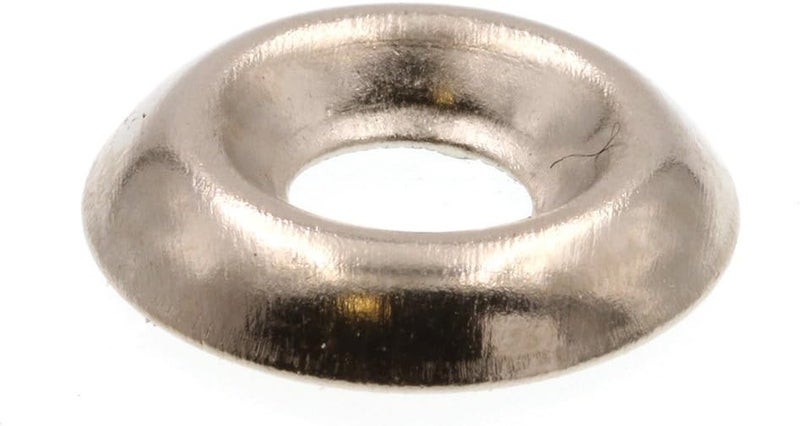 9083711 Finishing Washers, Countersunk, #8, Nickel Plated Steel (50 Pack)