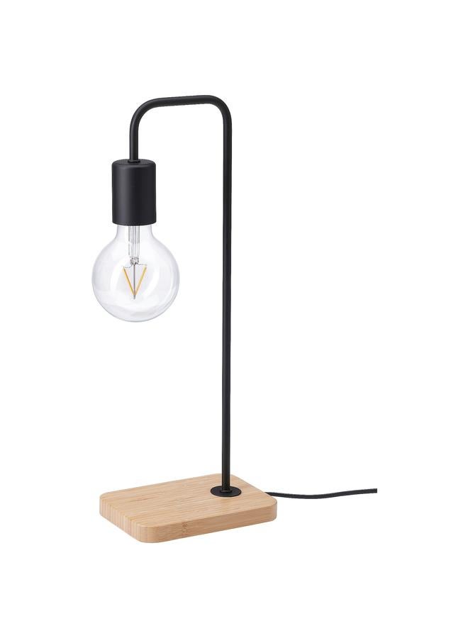 Zaboon Table Lamp, Black/Bamboo - Image 1