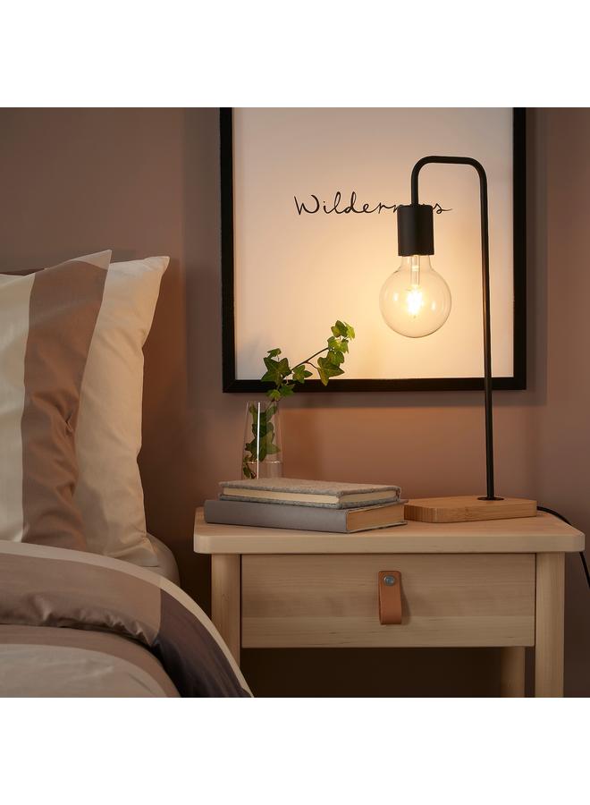 Zaboon Table Lamp, Black/Bamboo - Image 2