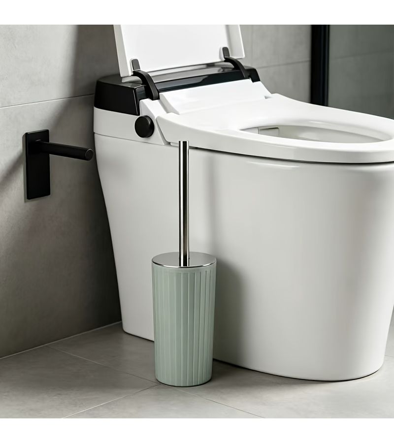 Green Multifunctional Toilet Brush With Hard Bristles For No Dead Corner Deep Cleaning Bathroom - Image 5