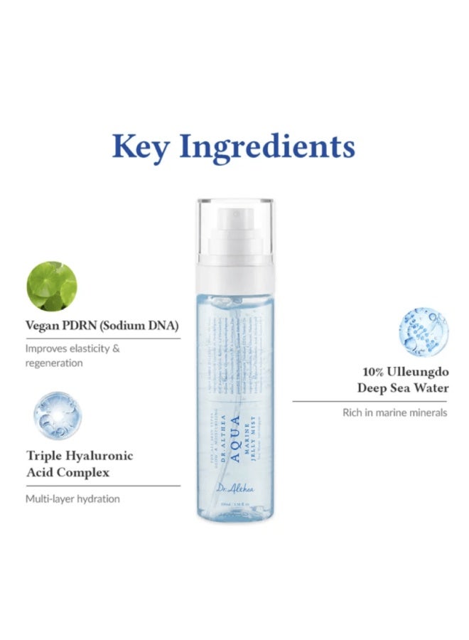 Dr.althea Dr. Althea Aqua Marine Jelly Mist (100 ml). Its lightweight jelly-textured formula, enriched with marine ingredients, delivers deep hydration and long-lasting freshness, leaving your skin soft, plump, and radiant anytime. - Image 3