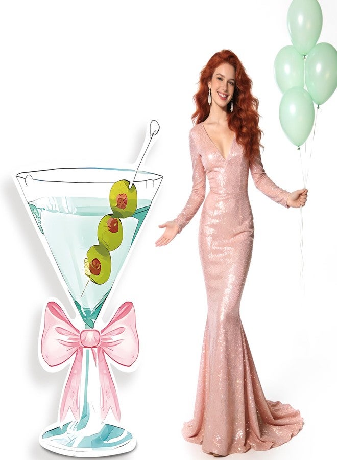 SAIAOKJ 4ft Large Martini Cardboard Cutouts,Party Cardboard Cutout, Martini Party Decorations for Bachelorette Party Supplies Wedding Shower Birthday & 21st Legal Drinking Party Decor for Girls Women - Image 1