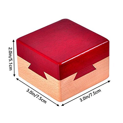 DC-BEAUTIFUL Impossible Dovetail Box Mini 3D Brain Teaser Wooden Magic Drawers Gift Jewelery Box Puzzle Toy - Image 5