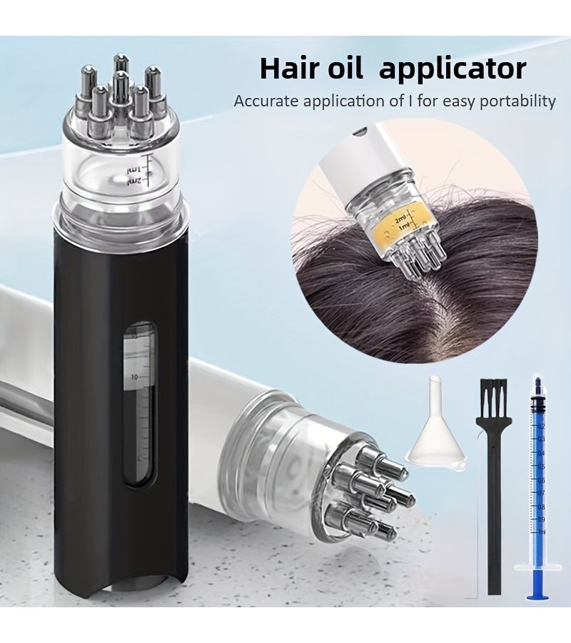 Portable Scalp Massage Comb Black With Essential Oil Guidance Speed Control Plastic Hair Care Tool For Smooth Scalp - Image 4