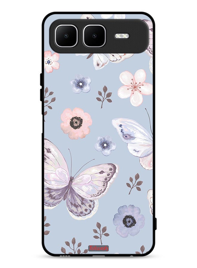 Tolwak Infinix Smart 10 Plus Protective Case Cover Butterflies And Flowers