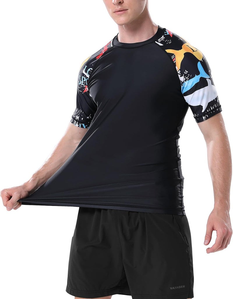 VAYAGER Men's Swim Shirts Rash Guard UPF 50+ T Shirts Quick Dry Loose Fit Water Surfing Shirt - Image 4