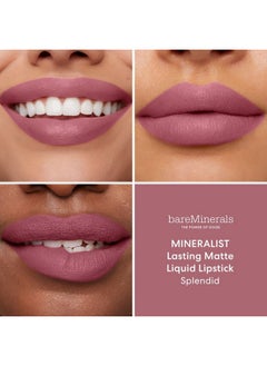 bareMinerals Mineralist Lasting Matte Liquid Lipstick For Women Velvet Matte Finish All Day Wear Weightless Non Drying Formula Talc Free Lipstick  - Image 4