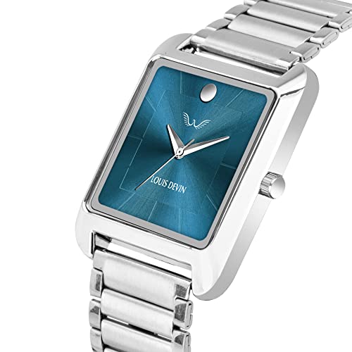 LOUIS DEVIN Stainless Steel Chain Analog Wrist Watch for Men (Blue Dial) | LD-G057-BLU-CH - Image 2
