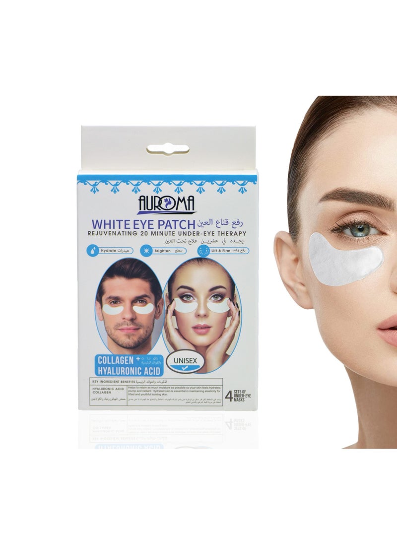 AUROMA 4Pcs Eye Masks for Dark Circles and Puffiness,  Under Eye Patches for Puffy Eyes Treatment, Under Eye Gel Pads Collagen for Eye Bags Treatment, Gel Eye Mask Skincare, White  - Image 1