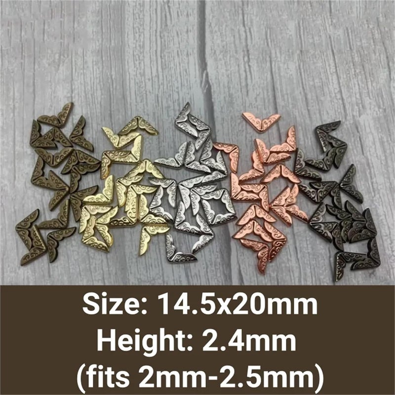 Book Corner 500pcs Scrapbooking Albums Corner Protectors Card File Menu Metal Book Laptop Decor(Rose Gold) - Image 2
