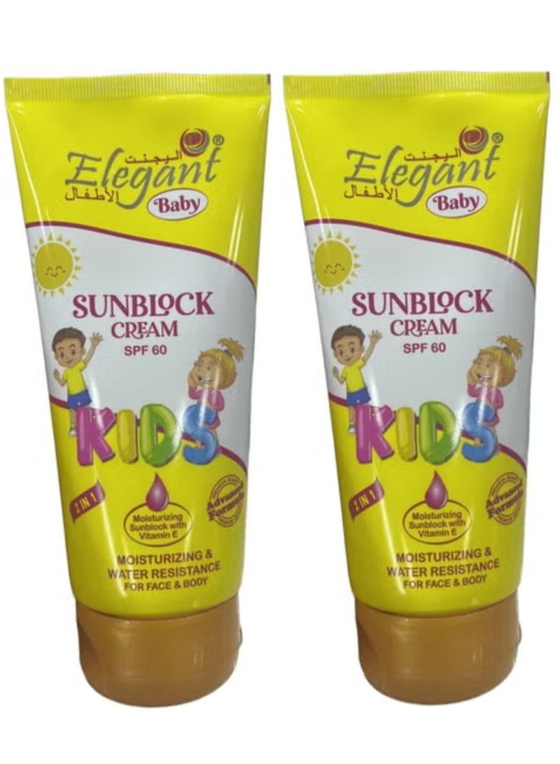 إيليجانت قطعتين من كريم واقي من الشمس للأطفال بعامل حماية 60