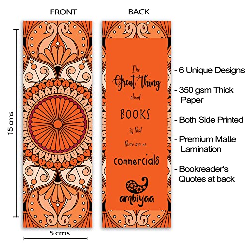 Ambiyaa Set of 18 Handmade Mandala Bookmarks in Monochrome Colors - Image 2