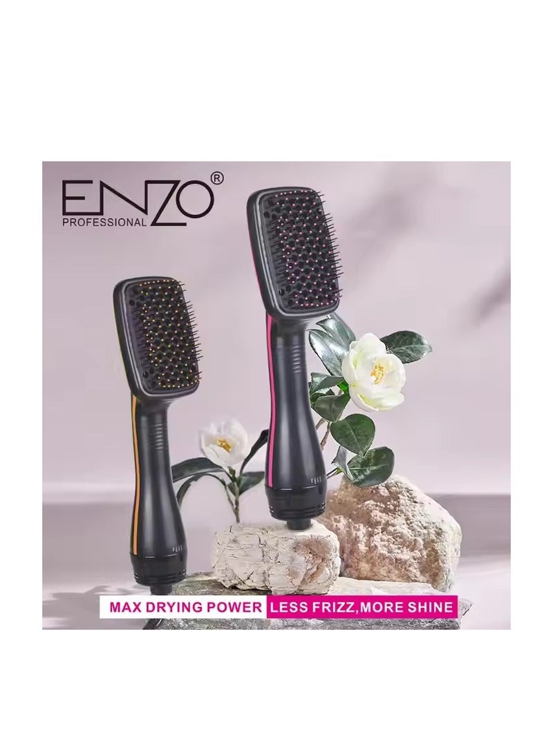 ENZO Professional قوة مجفف ودقة مصفف - فرشاة مكواة فرد الشعر الاحترافية – تسخين سريع، إعدادات قابلة للتعديل لجميع أنواع الشعر - Image 2