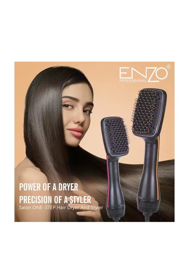 ENZO Professional قوة مجفف ودقة مصفف - فرشاة مكواة فرد الشعر الاحترافية – تسخين سريع، إعدادات قابلة للتعديل لجميع أنواع الشعر - Image 4
