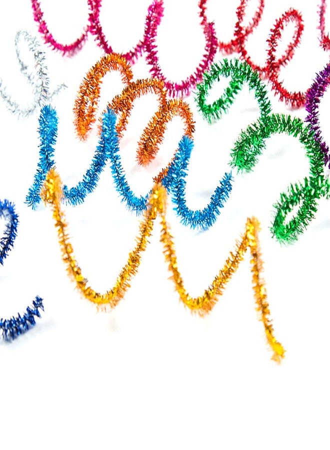 ccHuDE 200 Pcs Shiny Chenille Stems Glitter Pipe Cleaners Metallic Tinsel Stems for Christmas DIY Arts and Crafts Green - Image 4