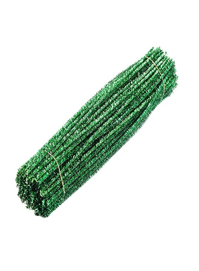 ccHuDE 200 Pcs Shiny Chenille Stems Glitter Pipe Cleaners Metallic Tinsel Stems for Christmas DIY Arts and Crafts Green - Image 1
