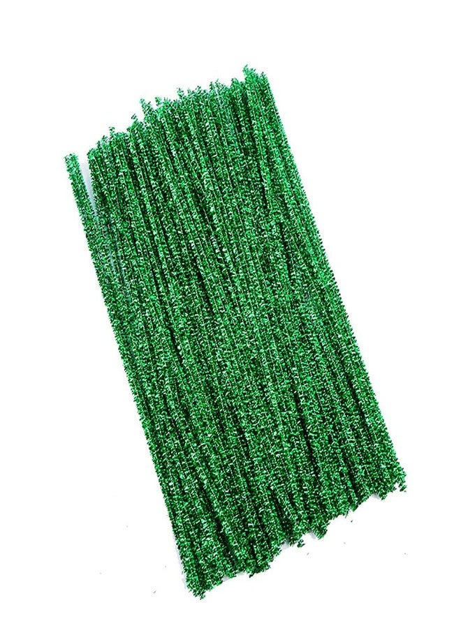 ccHuDE 200 Pcs Shiny Chenille Stems Glitter Pipe Cleaners Metallic Tinsel Stems for Christmas DIY Arts and Crafts Green - Image 2