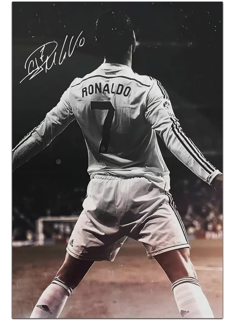 Today Idea Cristiano Ronaldo Football Stars Canvas Poster | Unframed Wall Art Decor | 16in x 24in (Cristiano Ronaldo Poster) - Image 1