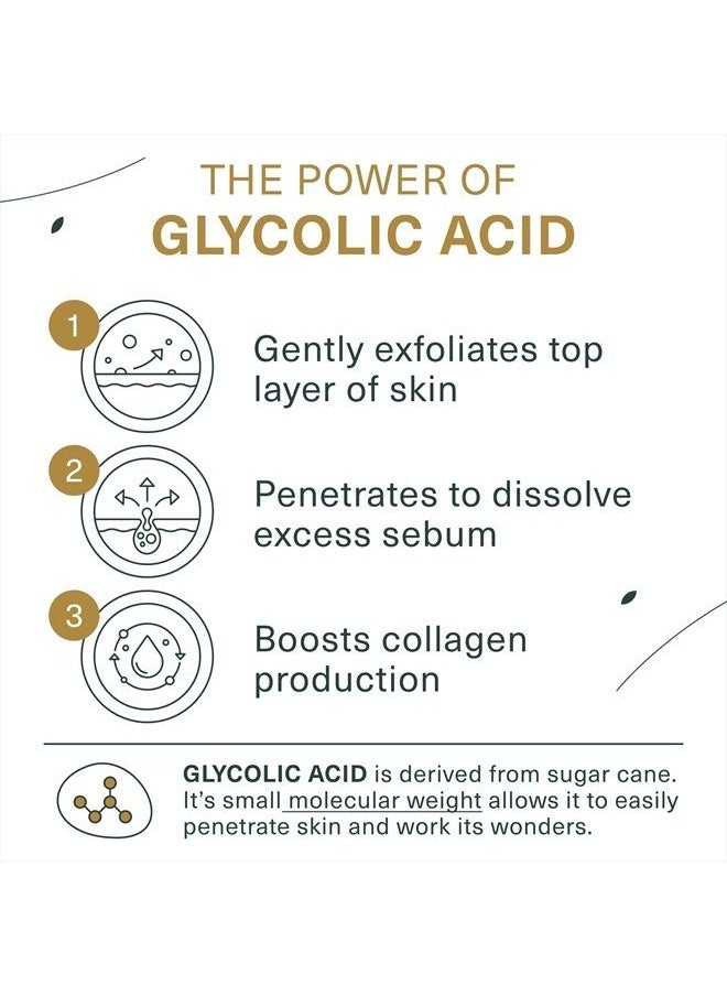 Botanic Tree Glycolic Acid Face Wash, Exfoliating Facial Cleanser For Facial Skin Care, Acne Treatment Face Scrub, 10% Glycolic and Salicylic Acid 6 fl. oz  - Image 4