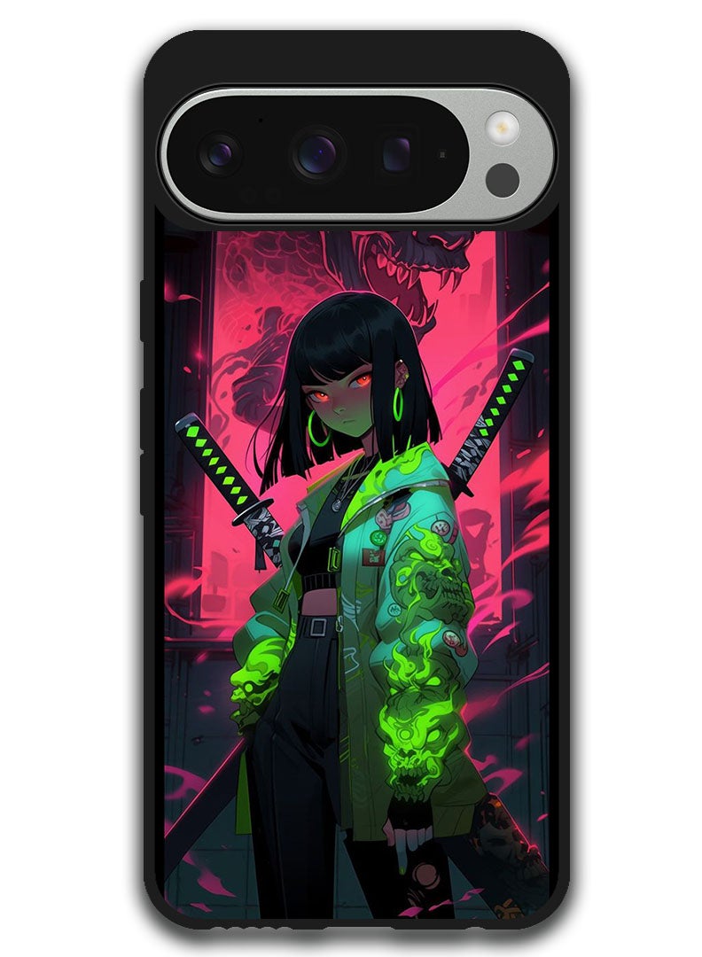 Theodor Protective Case Anti Scratch Shock Proof Bumper Cover For Google Pixel 9 Pro XL Japanese Girl - Image 1