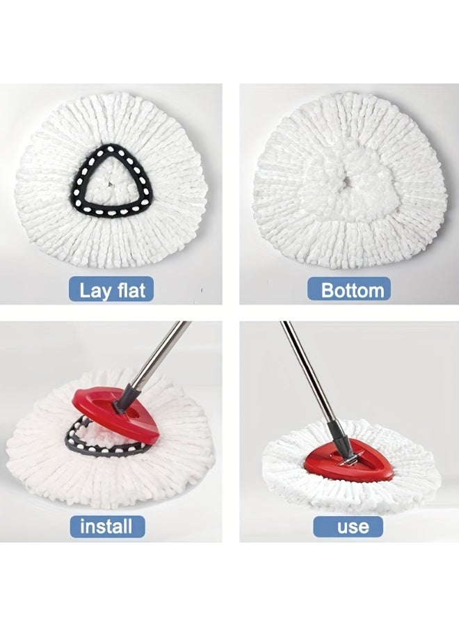 58 inch Telescopic triangular rotating mop, equipped with 2 replacement cloths,  mop head replacement for floor cleaning, washable and reusable, 4 sections of 30 inch to 58 inch mop handles. - Image 3