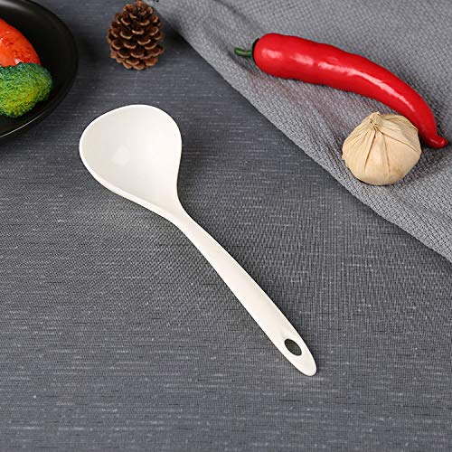 PZRT 1pcs Standing Rice Paddle and 1pcs Soup Spoons, Non-Stick Rice Spoon, Stand-up Serving Rice Spatula Household Kitchen Tools, White - Image 3