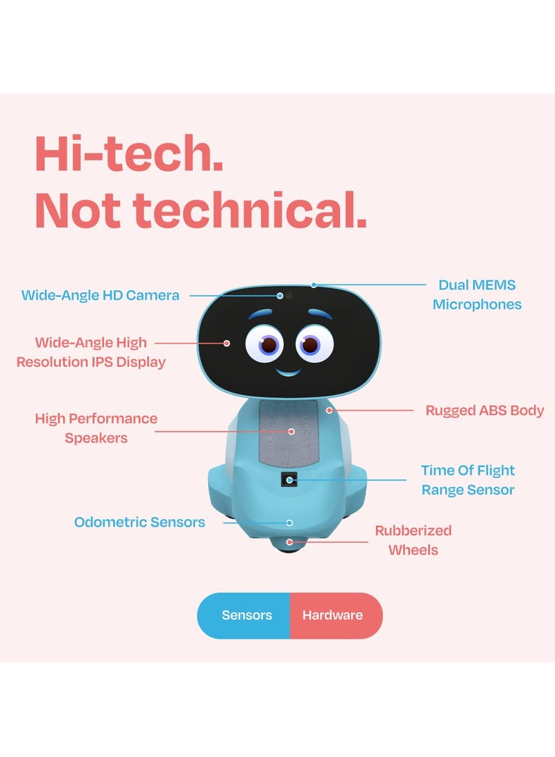 ميكو 3 روبوتات ذكية مدعومة بالذكاء الاصطناعي للأطفال، روبوت تعليمي لتعلم العلوم والتكنولوجيا والهندسة والرياضيات، روبوت تفاعلي يتحكم فيه الصوت مع تطبيق تحكم، قصص ديزني، تطبيقات البرمجة، ألعاب غير محدودة للبنات والأولاد من عمر 5-10 سنوات باللون الأزرق - Image 3