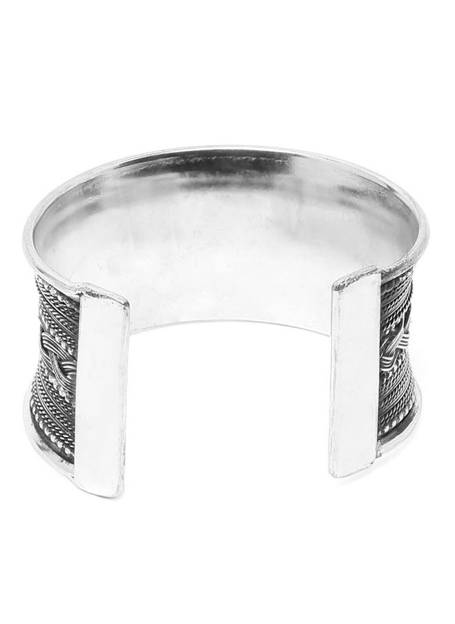 YouBella - YouBella Jewellery Oxidised Silver Cuff Bracelet Bangle for Girls and Women (Style 1) - Image 1