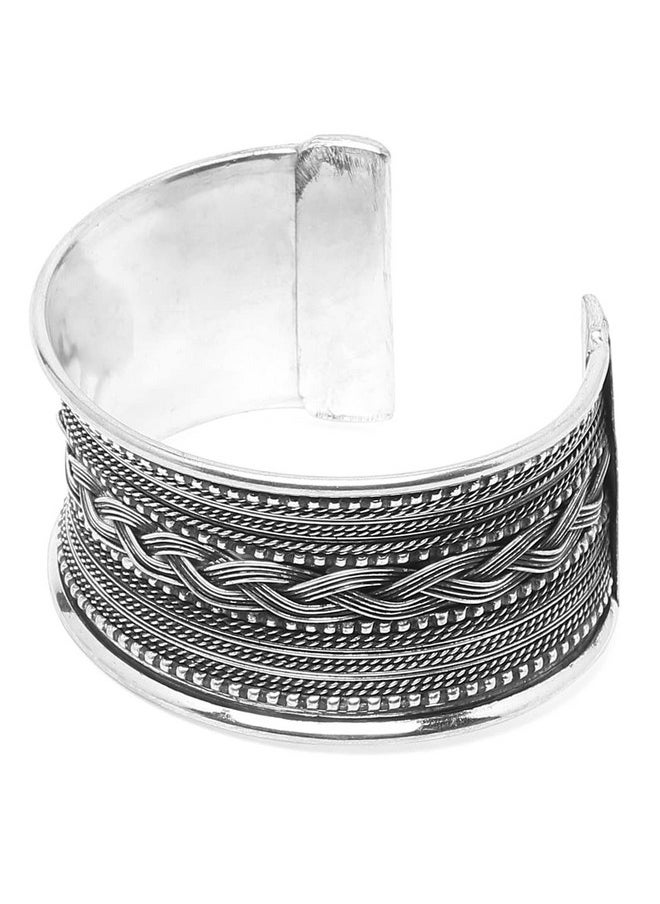 YouBella - YouBella Jewellery Oxidised Silver Cuff Bracelet Bangle for Girls and Women (Style 1) - Image 1