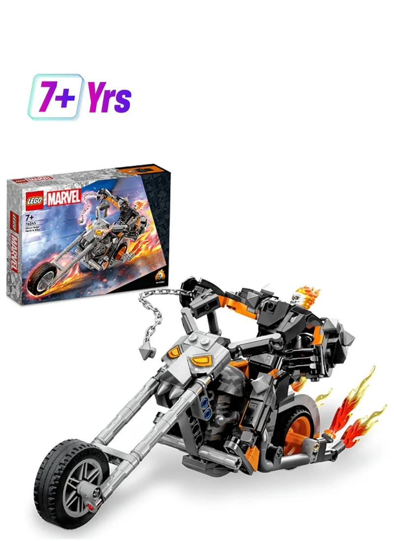 ليغو Marvel Ghost Rider Mech & Bike 76245 Building Toy Set; Movable Mech with Chain, Plus Minifigure Pilot and Motorcycle; Birthday or Any-Day Gift for Young Super Heroes and All Kids Aged 7+ (264 Pieces)