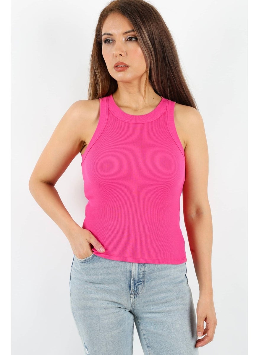 Ritnice - Women's Premium Texture Fuchsia Ribbed Cotton Undershirt - Image 1