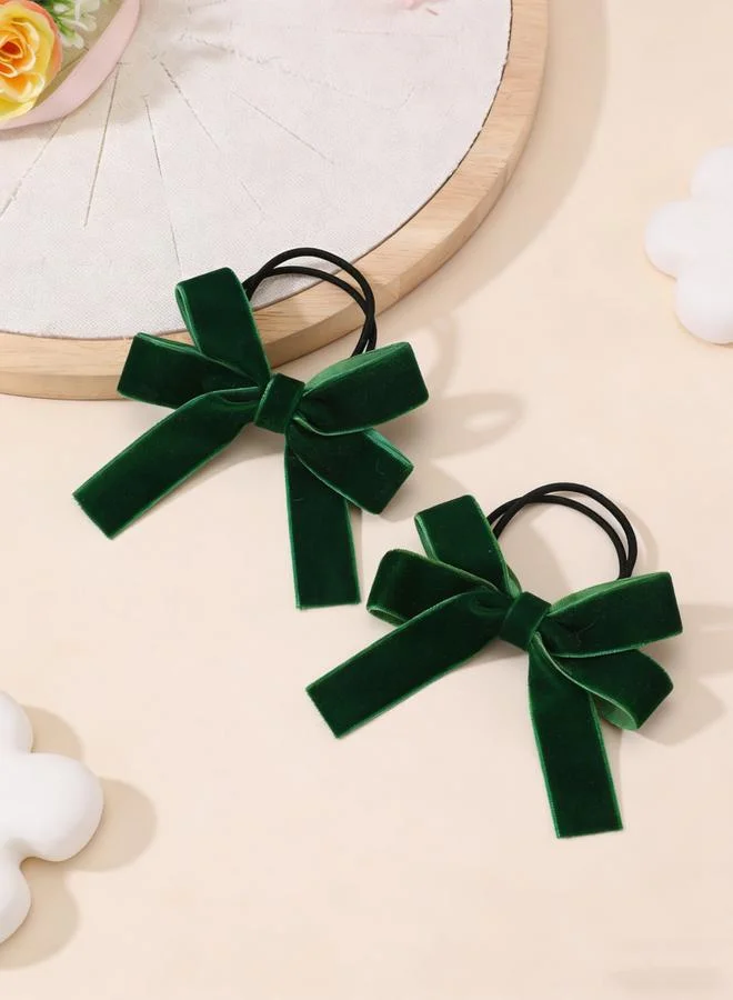 تايك تو طقم ربطات شعر بفيونكة مخمل قطعتين