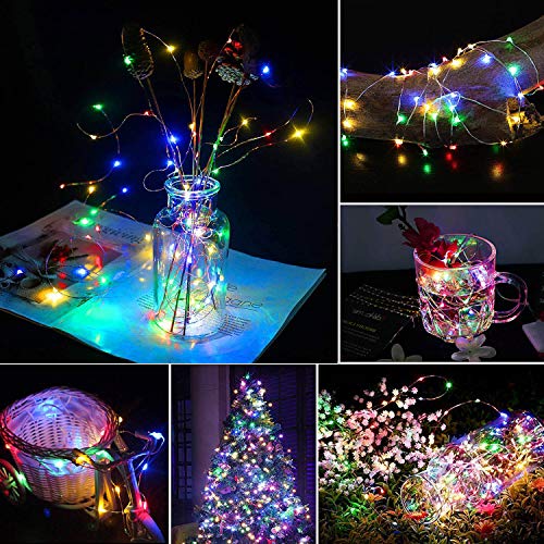 DAYLIGHTIR 2 Pack Total 200 LED 66FT Solar Powered Copper Wire String Lights Outdoor, Waterproof, 8 Modes Fairy Lights for Garden, Patio, Party, Yard, Christmas (Multicolor) - Image 5