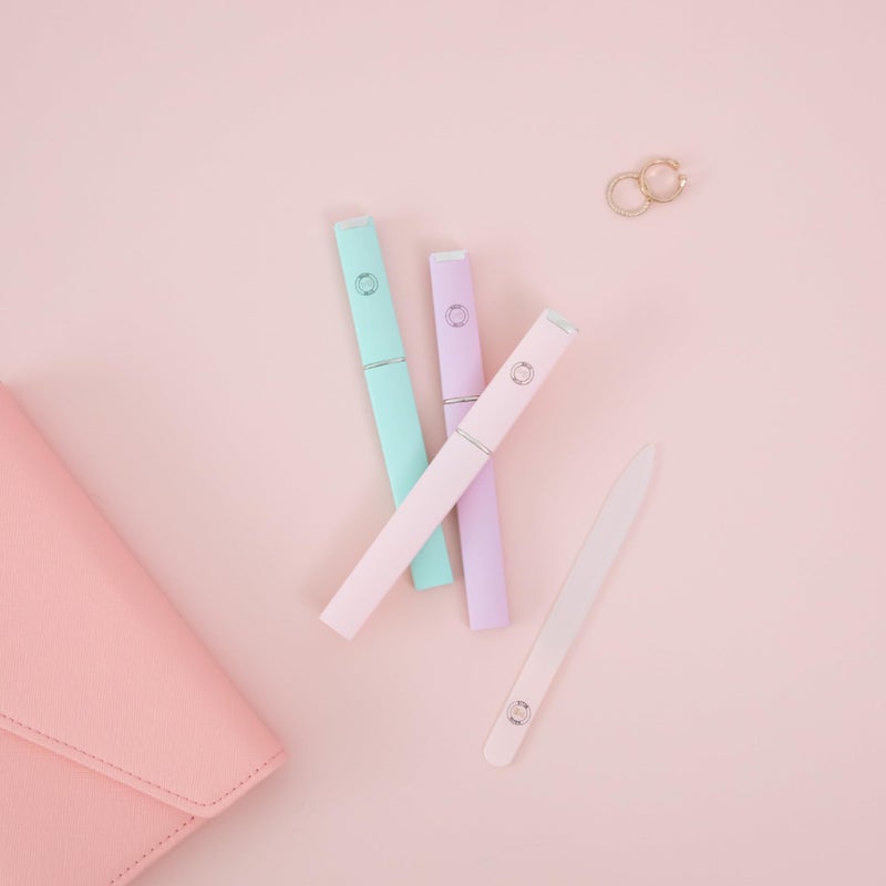 Malva Belle Best Crystal Glass Nail File for Women - Nail File & Travel Case - Nail File Set - Heavy Duty Nail File for Natural Nails, Gel - Professional Nail Shaper - Nail Essentials - Pink 2mm - Image 4