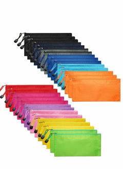 Excefore Zipper Pencil Pouches, 29Pcs Pouch Small Bags Waterproof Cases, Multipurpose Travel for Office Supplies Cosmetics Accessories 12 Colors  - Image 1