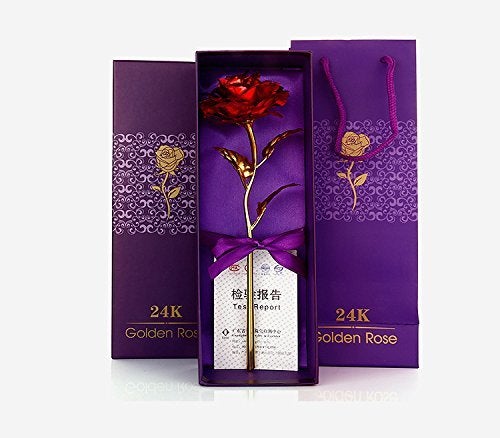 the purple tree The Purple Tree Artificial Rose and Gift Box and Carry Bag Red 1 Rose  - Image 1