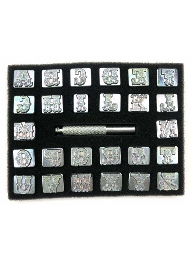 INNETOC 27 pcs 3/4″ 19mm A-Z Alphabet Letters and Pattern Stamping Punch Tools Set for Leathercraft, Belts, Saddle and Other Leather DIY Project (3/4″(19mm), Letter) - Image 3