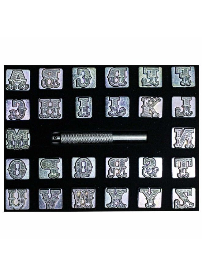 INNETOC 27 pcs 3/4″ 19mm A-Z Alphabet Letters and Pattern Stamping Punch Tools Set for Leathercraft, Belts, Saddle and Other Leather DIY Project (3/4″(19mm), Letter) - Image 2
